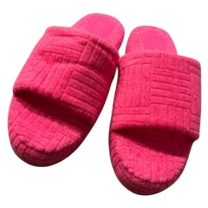 Women's  Bright Pink Sammy Platform Slide Slippers. Sz XL 11-12